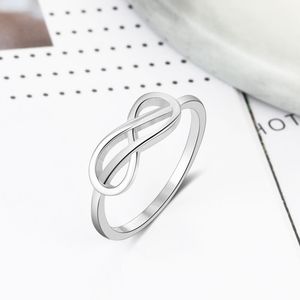 RINNTIN GSR12 Venta al por mayor Infinity Symbol 925 Anillo de plata esterlina Anillo simple personalizable Anillo de Bodas de compromiso - Product Image 2