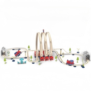 Điện âm thanh ánh sáng đường sắt Train DIY thành phần theo dõi xe trẻ em 3 + Battery Powered cậu bé Đồ chơi hoàn hảo món quà sinh nhật - Product Image 1