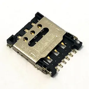 Factory Directly Selling Nano Sim Card Connector 6Pin Hinged Type Height 1.5mm