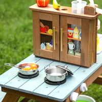Ensemble de jeu de cuisine en bois pour enfants, jeu de rôle en plein air, table de cuisine en terre cuite, jeu éducatif, cycle de l'eau, jeu de simulation, cadeaux pour garçons et filles