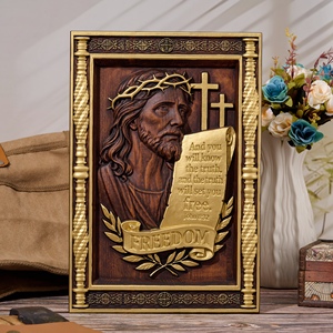 Placa de Madera con Retrato de Jesús Cristiano, Versículo Bíblico, Regalo Religioso de Libertad para Decoración de Pared de Iglesia u Hogar - Product Image 2