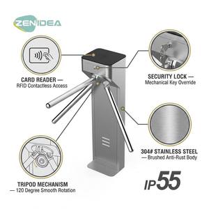 ZENIDEA <span class=keywords><strong>ZEN</strong></span>-TT2718 Portillon tournant trépied en acier inoxydable 304, étanche IP55, semi-automatique, pour contrôle d'accès extérieur - Product Image 2