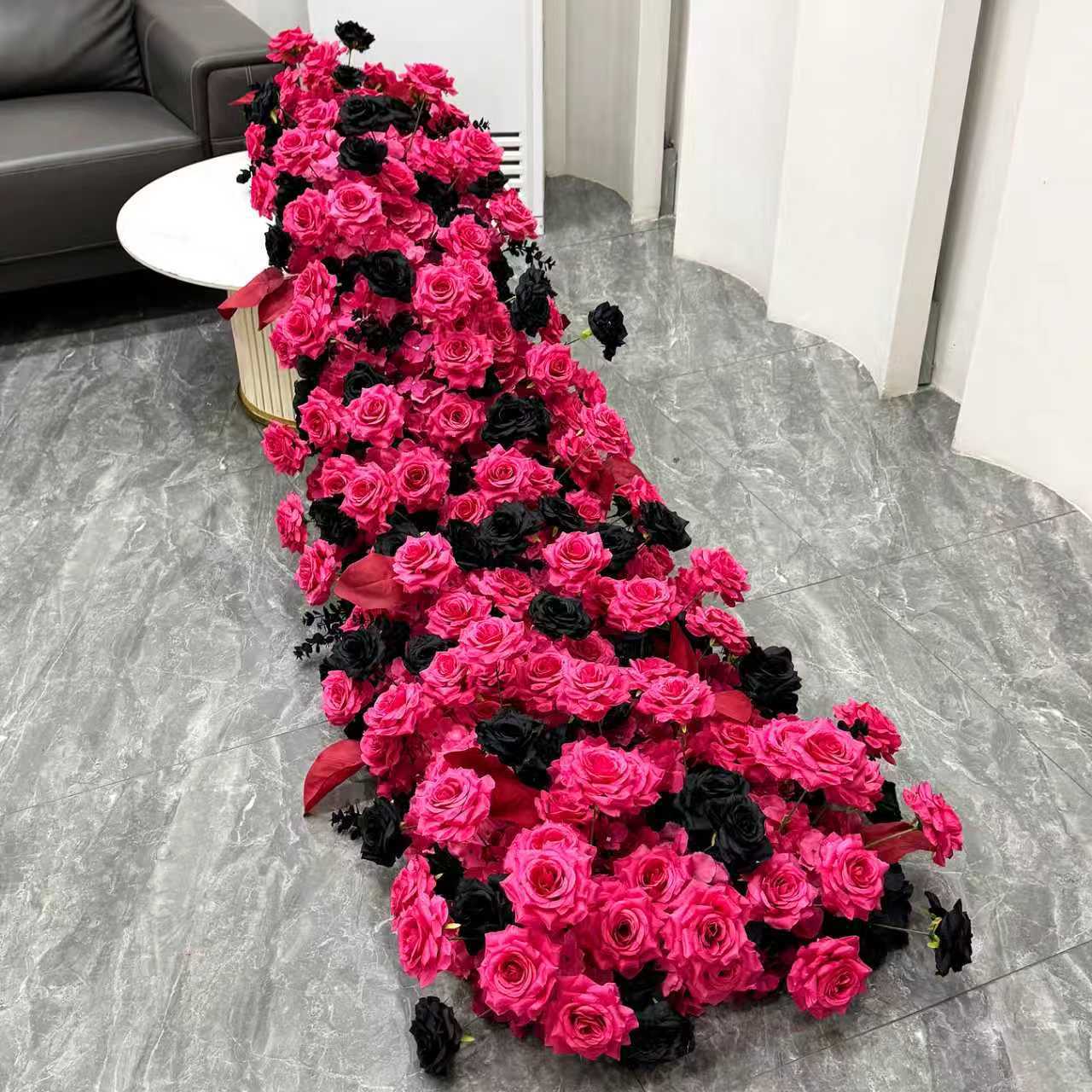 Fila di fiori a cascata rosa rossa con fiori pendenti - 2003070 cm