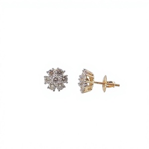 Boucles d'oreilles clous pour femmes en argent sterling 925 avec diamant naturel taille ronde 1,16 carat, bijoux de mariage tendance plaqués rhodium - Product Image 6