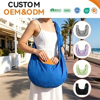 Sac à bandoulière croissant en nylon tendance, léger et décontracté, pour femme, vente en gros d'usine