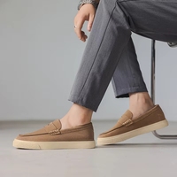Mocassins décontractés pour hommes en daim de haute qualité, respirants, antidérapants, à enfiler, semelle extérieure en PVC, toutes saisons
