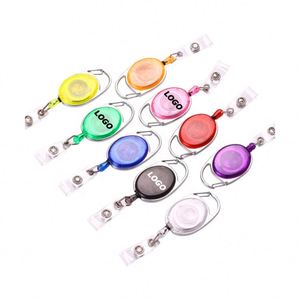 Portacredenciales Retráctil Personalizado con Grabado - Clip Ovalado Tipo Mosquetón, Acabado Mate, Porta Llaves - Product Image 1