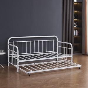 Cadre de lit en métal moderne, facile à assembler, portable, pour lit double ou king size, résistant et robuste, pour chambre à coucher - Product Image 1