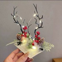 Nouvelle Pince à Cheveux de Noël en Forme de Bois de Cerf, Style Forêt Ultra-Fée, Faite à la Main, Style Non-Mainstream, Paire de Pinces Élan, Coiffe, Vente Directe Usine