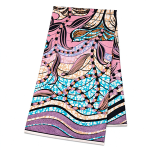 Tissu tissé 100% Coton Grand Wax Batik Classique, Paillettes Or Sable, pour Couture DIY, Pagnes Africains, Dentelle, Literie et <span class=keywords><strong>Robes</strong></span> - Product Image 6