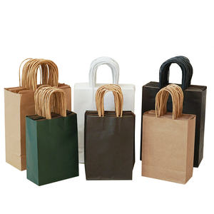 ถุงช้อปปิ้งกระดาษคราฟท์สำหรับนำกาแฟและอาหารไปใช้สำหรับบรรจุภัณฑ์ของขวัญพิมพ์โลโก้ - Product Image 1