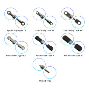 Amortiguador de gas a prueba de herrumbre 433mm 17,04in AISI316L puntales de cilindro para yates 10mm .39in copas de bola extremo resistente a la corrosión hecho turco - Product Image 4