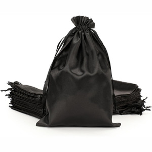 Wholesale Drawstring Gift Silk Hair <b>Bundle</b> Bag Reusable High End Hair Extension Lingerie Storage Dust Satin Pouch - Product Image 2