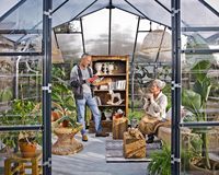 Serre de jardin moderne et spacieuse en aluminium et polycarbonate avec installation rapide et facile
