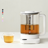 Bouilloire électrique à cuisson rapide haute puissance, théière en verre, certifiée CB, théière numérique avec réservation de 24 heures, filtre en acier inoxydable.