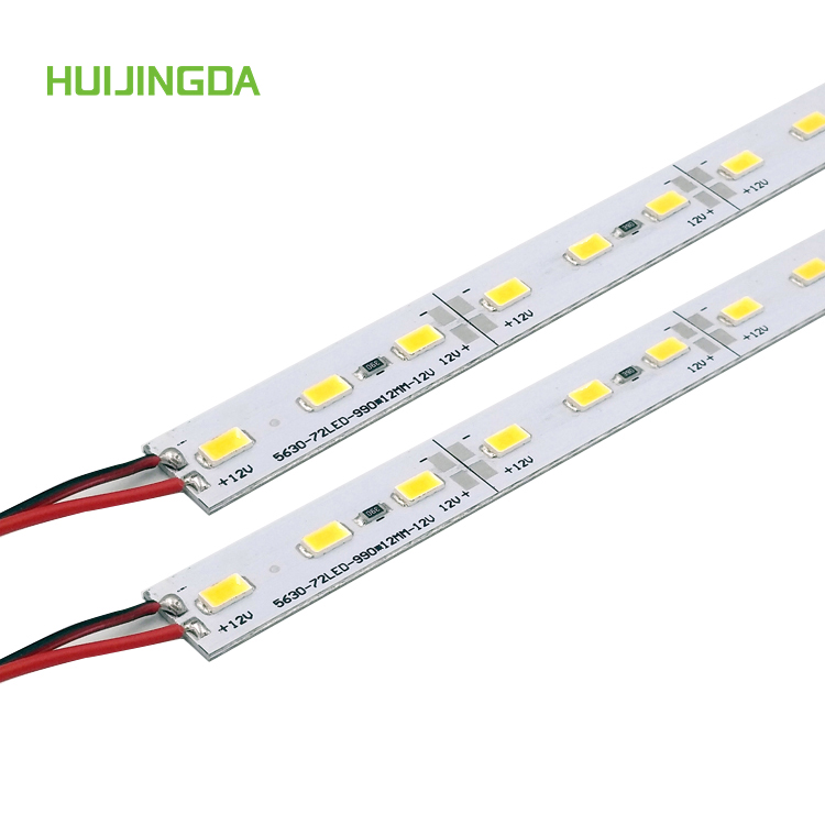 Grosir daya tinggi led batang cahaya kaku 18W/m 5630 Smd 12v 72led/m 12mm PCB 1m led batang cahaya strip keras