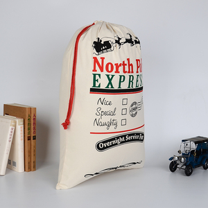 Sac de Noël personnalisable avec cordon de serrage rouge, faible MOQ, <span class=keywords><strong>Express</strong></span> du Pôle Nord, liste des gourdes et des gaissons, sac cadeau de Noël, directement de l'usine - Product Image 2