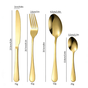 Luxury Hotel Wedding Restaurant Knife Fork Spoon Set Gold Stainless Steel Cutlery Set - Product Image 6