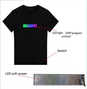 <span class=keywords><strong>App</strong></span> Control LED <span class=keywords><strong>Ropa</strong></span> luminosa Night Club Cool 100% Algodón Hombres LED Camiseta personalizada - Product Image 2