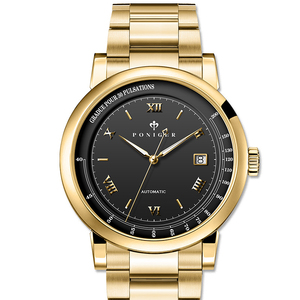 Montre mécanique PONIGER, boîtier rond de 41 mm, mouvement automatique Citizen, 21 rubis, 21600 VPH, aiguilles lumineuses, date du calendrier, 5 ATM - Product Image 2