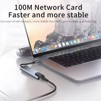   Adaptador Hub USB-C 8 en 1 con Ethernet, 8 Puertos, Cargador PD Tipo-C, Lector de Tarjetas, Conversor de Audio y Video para Proyector, Expansión Funcional