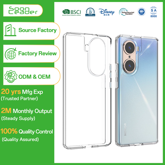 Soonleader Crystal Clear PC Anti Yellow TPU Shockproof Mobile Phone Case Cover for Huawei Honor 60 Pro