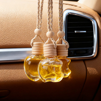 Bouteille de parfum de voiture 5ml 10ml 13ml Bouteille de parfum en forme de pomme Diffuseur en verre pour désodorisant de voiture Bouteille de parfum de voiture suspendue