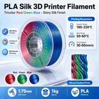 Filamen PLA Sutra Dua Warna MEIJIMEI Kecepatan Ultra Tinggi 1.75mm Hasil Akhir Halus Mengkilap untuk Printer 3D FDM 1kg 190C/230C