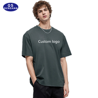 T-shirt unisexe en coton 220 GSM, personnalisable avec logo, coupe oversize, impression DTG, streetwear, manches courtes pour homme, t-shirt classique