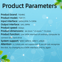TISHRIC SATA3.0 vers SAS 29PIN Carte Adaptateur 22Pin SATA vers 29Pin SAS Disque Dur SSD Carte d'Extension Accessoires Informatiques