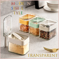 Bocaux de rangement en plastique moulés par injection pour condiments et assaisonnements, avec couvercle, vente en gros