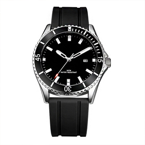 Reloj de Cuarzo de Lujo para Hombre MEDEO, Correa de Silicona y Acero Inoxidable, Escala con Números Romanos, Resistente al Agua 30m, Manecillas Luminosas - Product Image 5