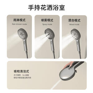 ชุดฝักบัวทองแดงสีกันเมทัลพร้อมจอแสดงผลดิจิตอล ปรับระดับการฉีดพ่นน้ำแบบนวดและแบบฝนตก สำหรับใช้ในห้องน้ำที่บ้าน - Product Image 3