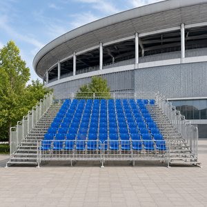 Tribune extérieure en alliage d'aluminium pour stade, 15 rangées x 15 pieds (4,6 m), capacité de 42 personnes, assemblée, amovible, tribune fixe pour les sports - Product Image 4