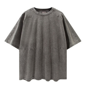 <span class=keywords><strong>T</strong></span>-shirt surdimensionné pour homme, imprimé rétro, col rond, noir, effet délavé, avec motif 3D en relief personnalisé <span class=keywords><strong>Tik</strong></span> Tok 2022 - Product Image 3