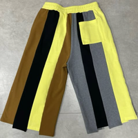 Pantalon de survêtement 3/4 pour homme, taille mi-haute, en coton 100% respirant, avec cordon de serrage, patchwork brodé personnalisé ODM et bande latérale