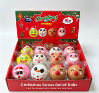 Balle anti-stress de Noël à presser, jouet sensoriel souple et moelleux DIY (visage, bonhomme de neige, Père Noël, renne) – Cadeaux de fêtes