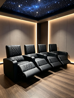 Fauteuil inclinable moderne électrique pour cinéma maison avec porte-gobelet et surpiqûres losanges pour hôtel, cinéma maison, salon, sous-sol, villa