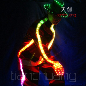 DMX không dây điều khiển LED MJ Áo khoác trang phục, Hip hop trang phục khiêu vũ, Michael Jackson đèn lên phù hợp với quần áo - Product Image 3