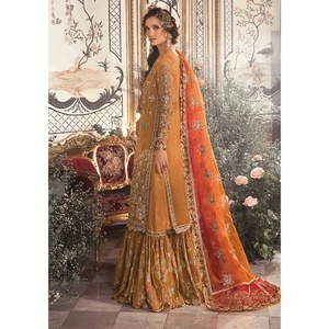 Colección Formal: Vestido de Gasa Bordado – Traje de Fiesta Pakistaní de 3 Piezas Sin Coser (Lehnga Choli) - Product Image 4