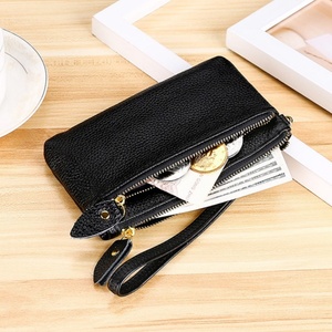 Wholesale Men Genuine Leather Luxury <b>RFID</b> <b>Blocking</b> Short Coin Card Holder <b>Wallet</b> Polyester Lining Open Closure Thread Pattern - Product Image 3