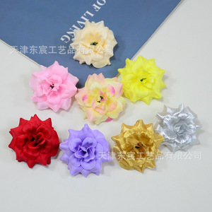 Dongchen Crafts Simulated Velvet Rose Flowers Colorful Silk Flower Hair Accessories <b>For</b> Hairpins Decorative <b>Hats</b> <b>Wedding</b> Props - Product Image 3