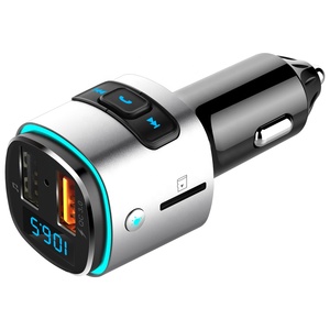 Kit voiture sans fil mains libres avec charge rapide QC3.0, lecteur MP3, émetteur FM Bluetooth V5 et double port USB - Product Image 5