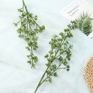 Flores Artificiales de Plástico Estilo Pastoral con Bayas de Mijo - Bajo Mantenimiento, Duraderas, Atractivas Visualmente, Decoración Suave para Sala de Estar - Product Image 3