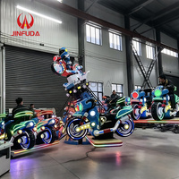 Manège rotatif de haute qualité en fibre de verre avec lumières LED néon colorées, manège moto rotatif