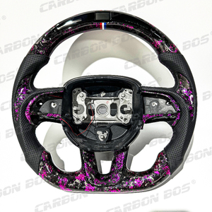 Volante de Fibra de Carbono y Cuero Blanco para Dodge Charger RT, Challenger, Jeep Trackhawk, Durango SRT, Scat Pack 392, Super Bee - Product Image 4