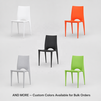 Chaise en plastique PP monobloc empilable robuste pour restaurant extérieur moderne, vente en gros directe usine