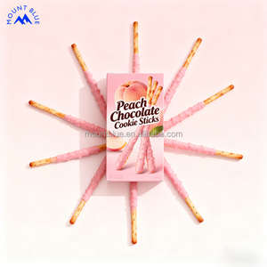 Bâtonnets de biscuits au chocolat pêche addictifs-Pêche succulente-Chocolat pointillé-Bâtonnets de biscuits Crave-Worthy emballés - Product Image 2