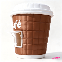 Kiosque géant gonflable en forme de tasse à café pour événements commerciaux, accessoires de photomaton, accessoires photo gonflables personnalisés pour idées de fêtes