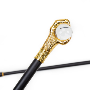 Canne de marche de luxe 36,81 pouces avec boule de cristal griffe de dragon dorée, poignée en métal, accessoire décoratif, vente en gros - Product Image 1